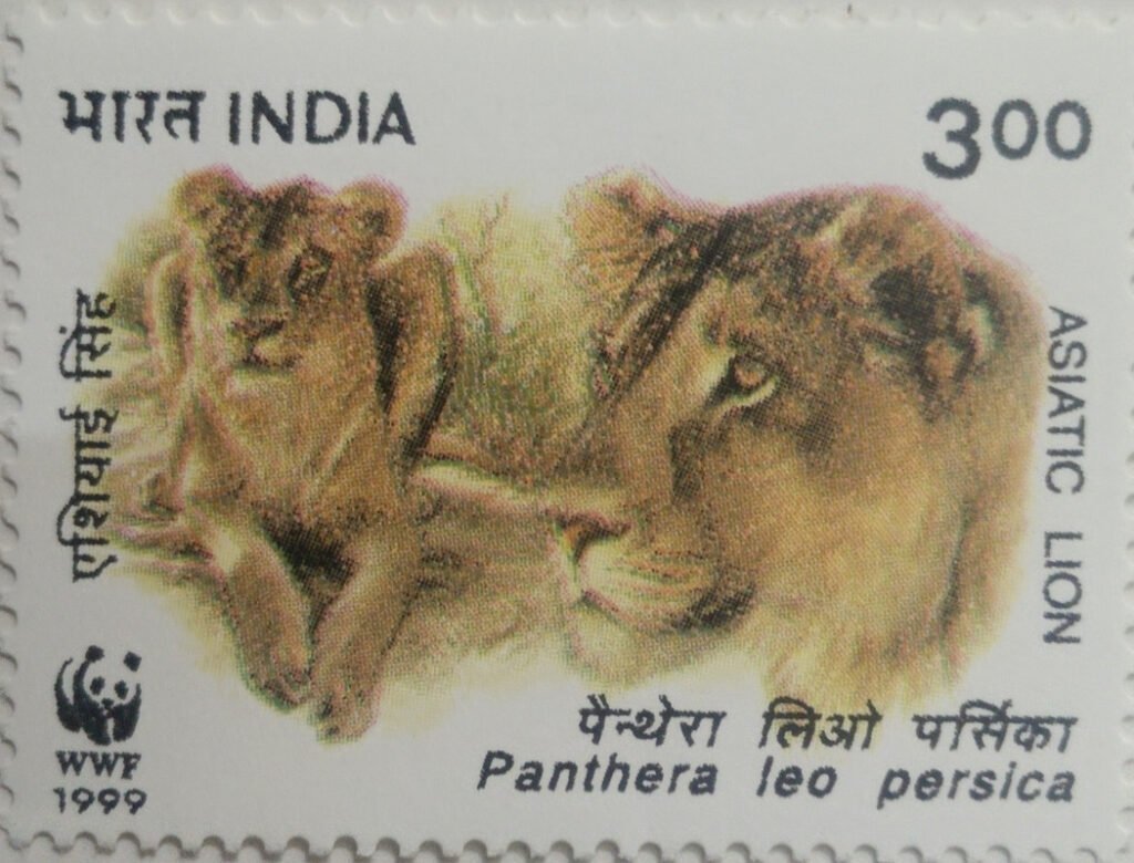 Asiatic Lion Panthera Leo Persica Thematic Rs.3 (Hinged/Gum washed)