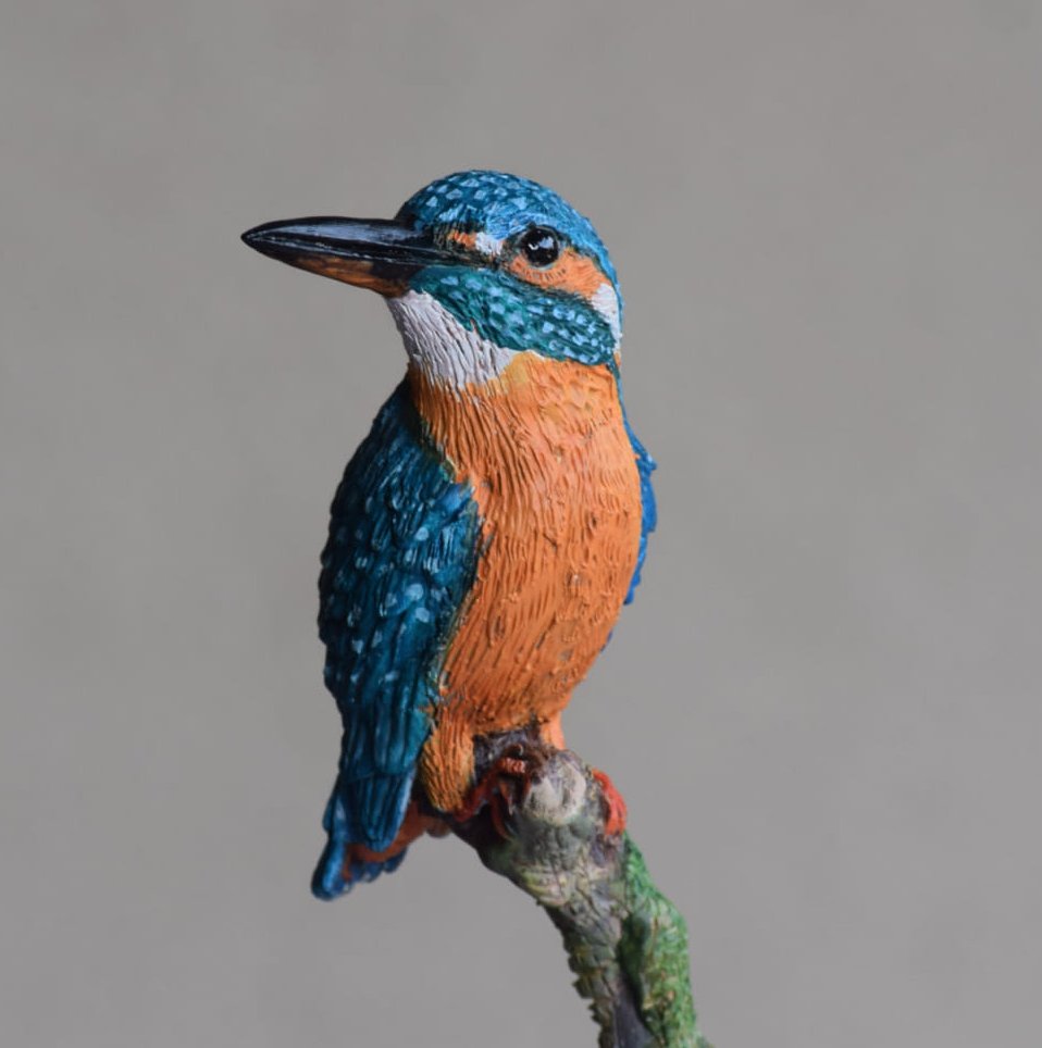 Common Kingfisher bird sculpture/model by Indiwild, 1 of the best Bird Sculpture
