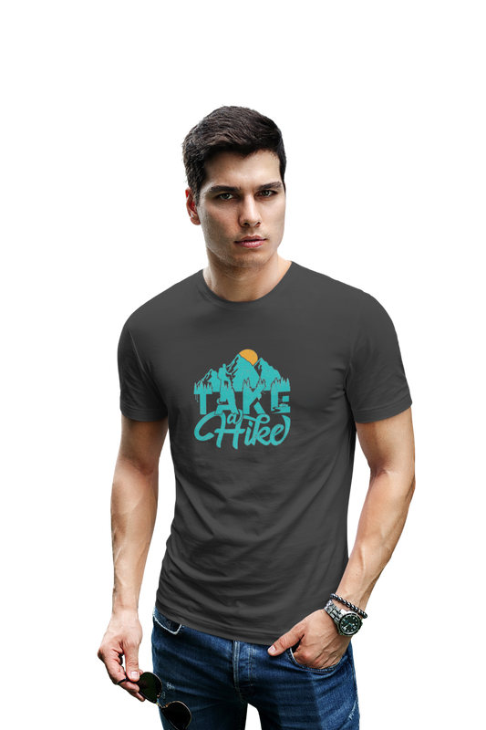 wildlifekart.com Presents Men Cotton Regular Fit T-Shirt | Design : take a hike mountain and mountaineer