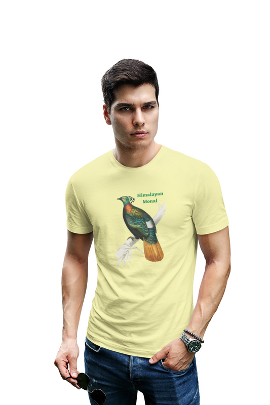 wildlifekart.com Presents Men Cotton Regular Fit T-Shirt | Design : Himalayan Monal - Image 2