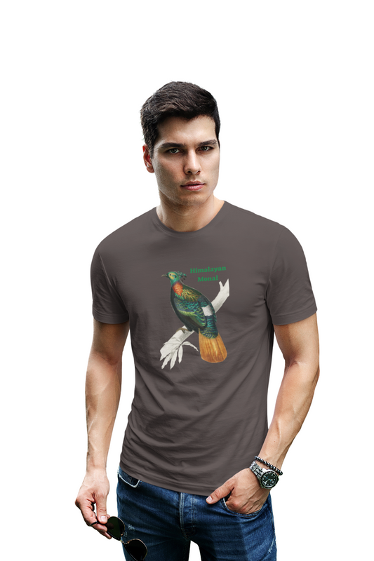 wildlifekart.com Presents Men Cotton Regular Fit T-Shirt | Design : Himalayan Monal - Image 3
