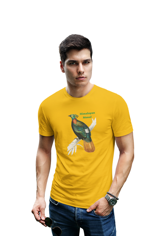 wildlifekart.com Presents Men Cotton Regular Fit T-Shirt | Design : Himalayan Monal - Image 4