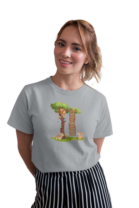 wildlifekart.com Presents Women Cotton Regular Fit T-Shirt | Design : tree with months list - Image 11