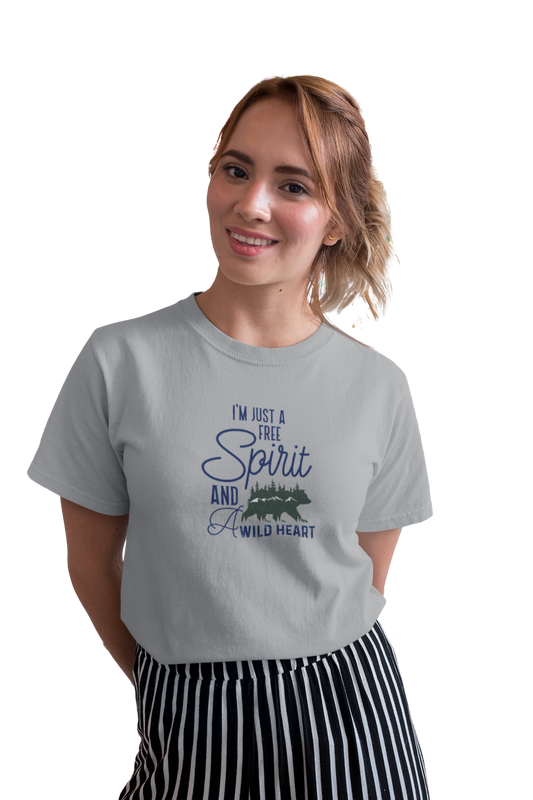 wildlifekart.com Presents Women Cotton Regular Fit T-Shirt | Design : I am just a spirit bear - Image 8