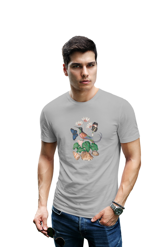 wildlifekart.com Presents Men Cotton Regular Fit T-Shirt | Design : Long tail bird 2 butterfly - Image 11
