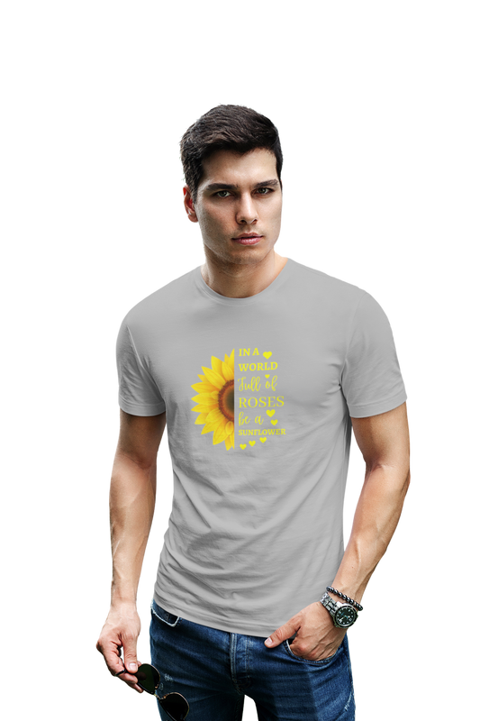 wildlifekart.com Presents Men Cotton Regular Fit T-Shirt | Design : Sunflower - Image 8