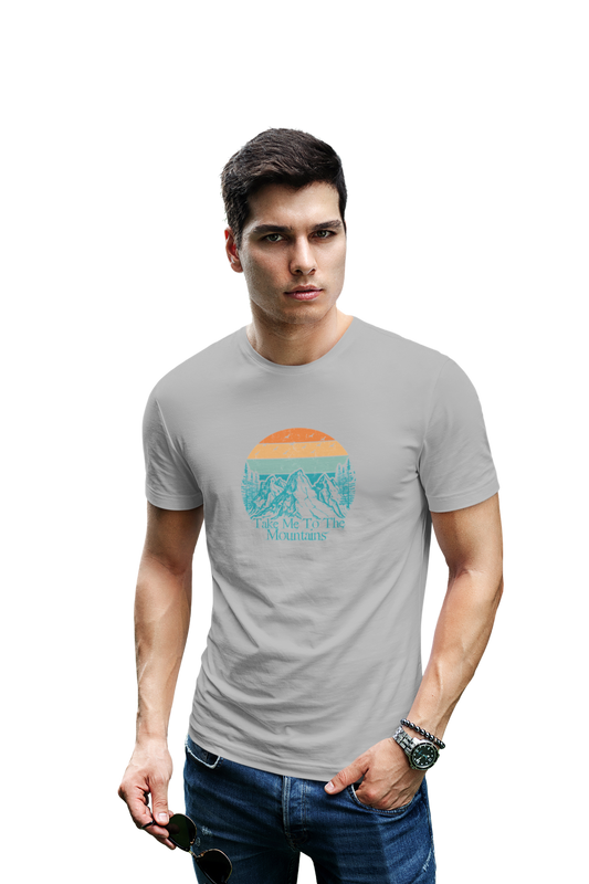 wildlifekart.com Presents Men Cotton Regular Fit T-Shirt | Design : take me to the mountains multicolor sun - Image 10