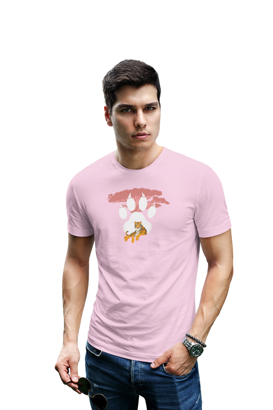 wildlifekart.com Presents Men Cotton Regular Fit T-Shirt | Design : tiger tree and pugmark - Image 5