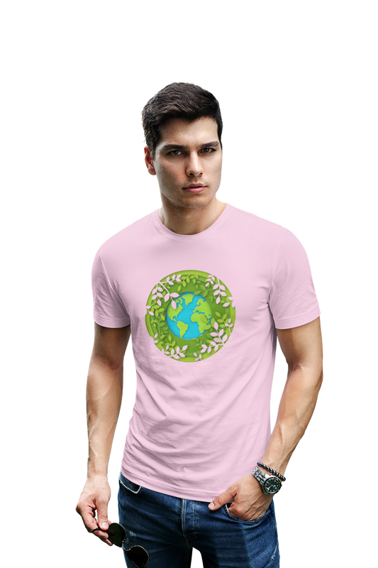 wildlifekart.com Presents Men Cotton Regular Fit T-Shirt | Design : earth in green circle - Image 5