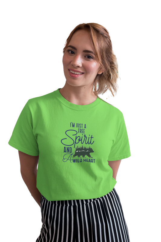 wildlifekart.com Presents Women Cotton Regular Fit T-Shirt | Design : I am just a spirit bear - Image 4