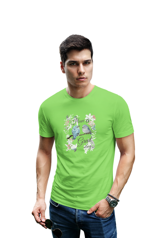 Wildlifekart.com Presents Men Cotton Regular Fit T-Shirt | Design : 2 birds have a great day - Image 6