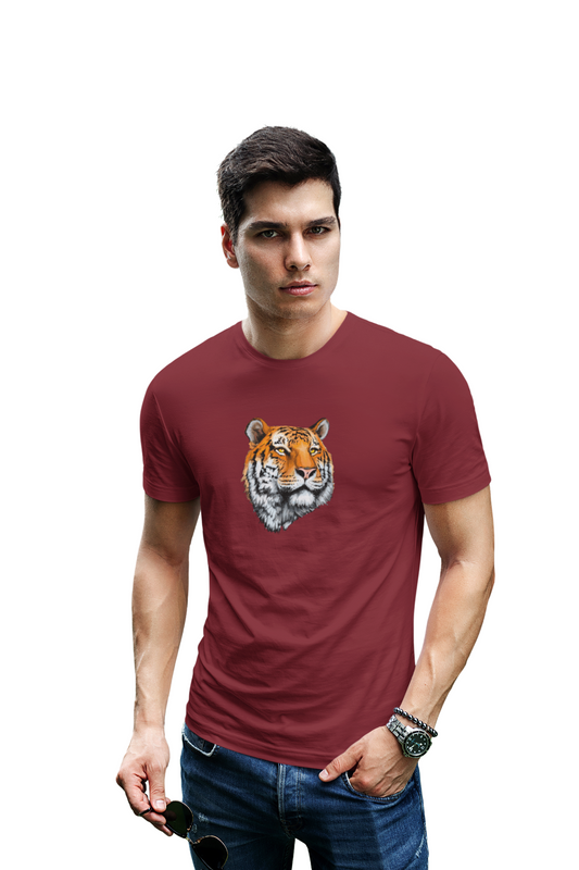 wildlifekart.com Presents Men Cotton Regular Fit T-Shirt | Design : tiger face closeup - Image 12