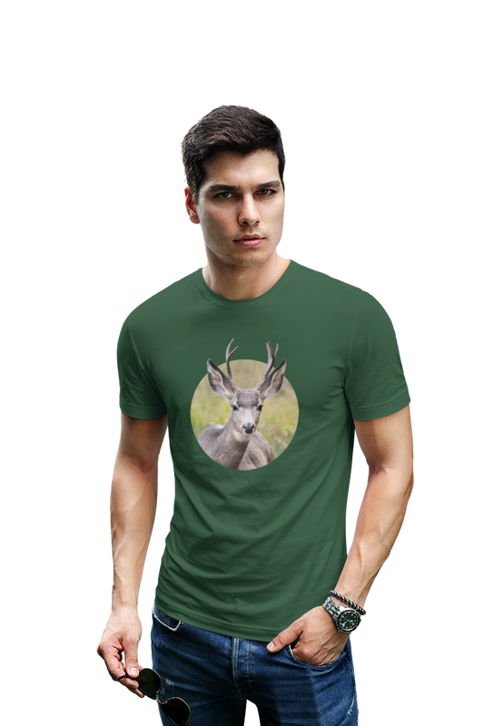 wildlifekart.com Presents Men Cotton Regular Fit T-Shirt | Design : deer in round - Image 13