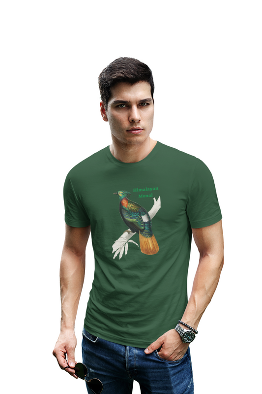 wildlifekart.com Presents Men Cotton Regular Fit T-Shirt | Design : Himalayan Monal - Image 13