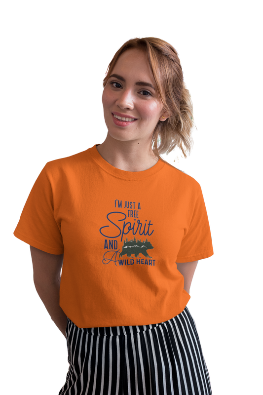 wildlifekart.com Presents Women Cotton Regular Fit T-Shirt | Design : I am just a spirit bear - Image 5