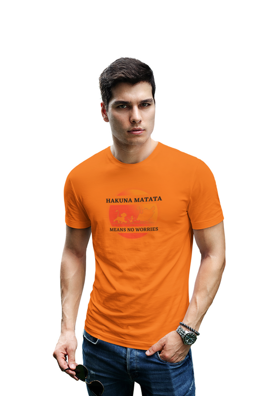 wildlifekart.com Presents Men Cotton Regular Fit T-Shirt | Design : Hakuna matata - Image 6