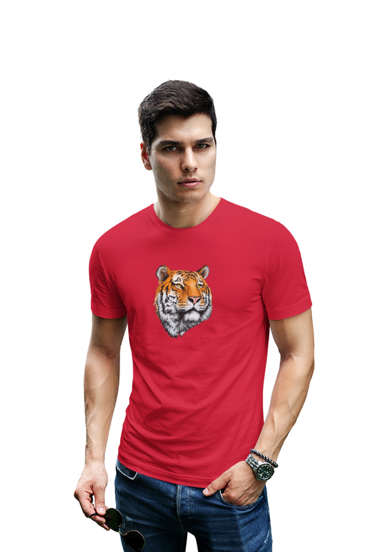 wildlifekart.com Presents Men Cotton Regular Fit T-Shirt | Design : tiger face closeup - Image 8