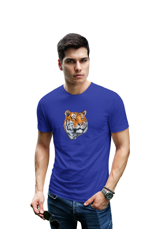 wildlifekart.com Presents Men Cotton Regular Fit T-Shirt | Design : tiger face closeup - Image 9