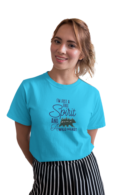 wildlifekart.com Presents Women Cotton Regular Fit T-Shirt | Design : I am just a spirit bear - Image 7