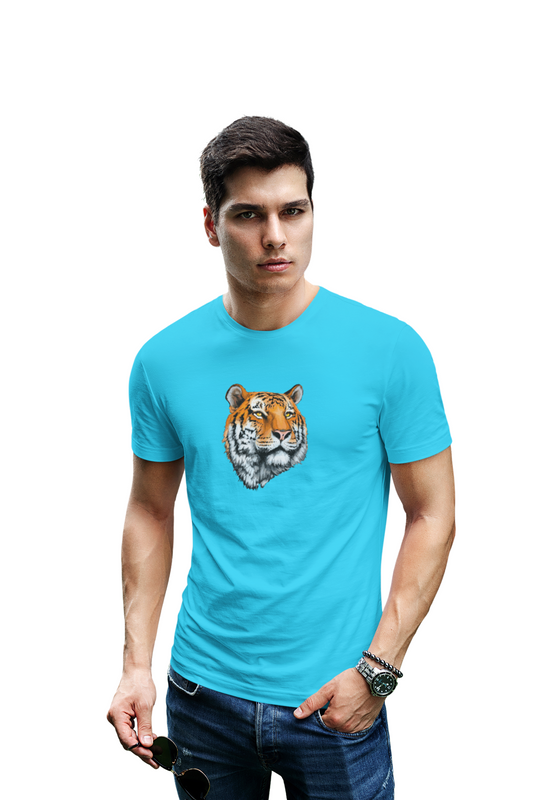 wildlifekart.com Presents Men Cotton Regular Fit T-Shirt | Design : tiger face closeup - Image 10