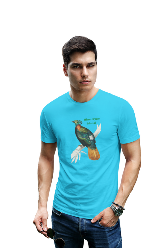 wildlifekart.com Presents Men Cotton Regular Fit T-Shirt | Design : Himalayan Monal - Image 10
