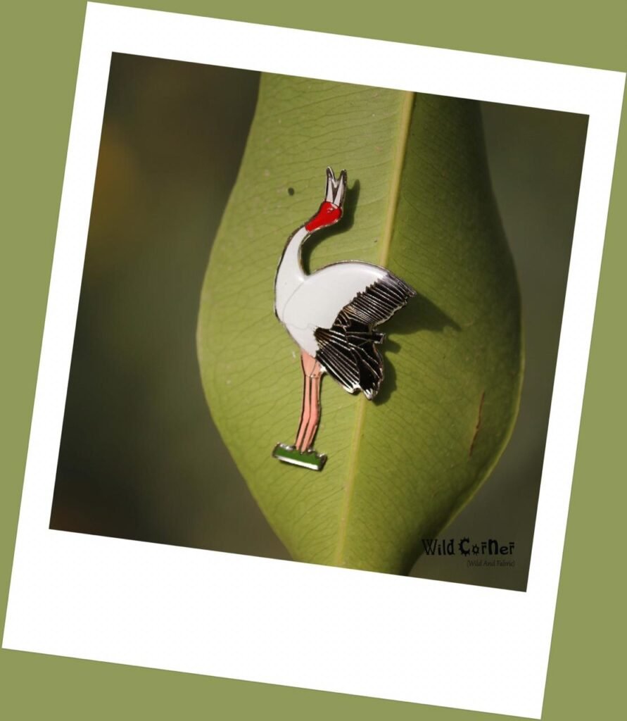 Sarus Crane Lapel Pin by Wildcorner