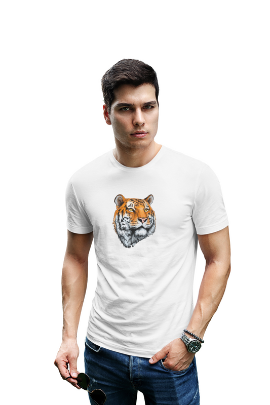 wildlifekart.com Presents Men Cotton Regular Fit T-Shirt | Design : tiger face closeup - Image 14