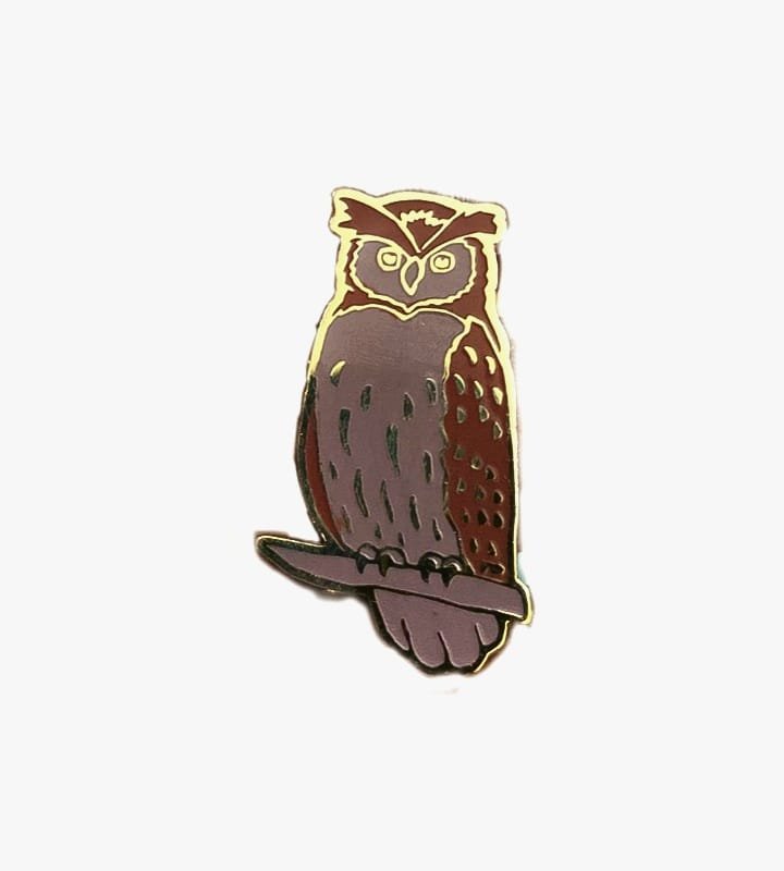 Dusky Eagle Owl Bird Lapel Pin by Wildcorner, 1 of its kind Lapel Pin