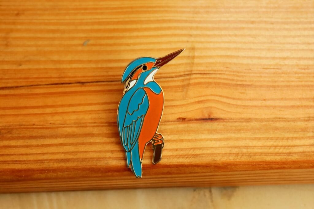 Common Kingfisher Lapel Pin by Wildcorner, 1 of its kind Lapel Pin