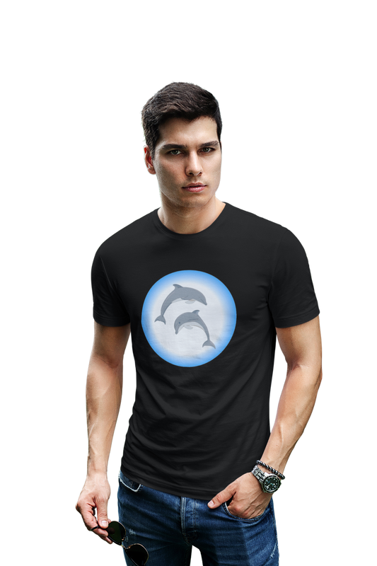 Two blue dolphin Tshirt for Men