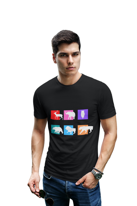 wildlifekart.com Presents Men Cotton Regular Fit T-Shirt | Design : Wildlife Conservation