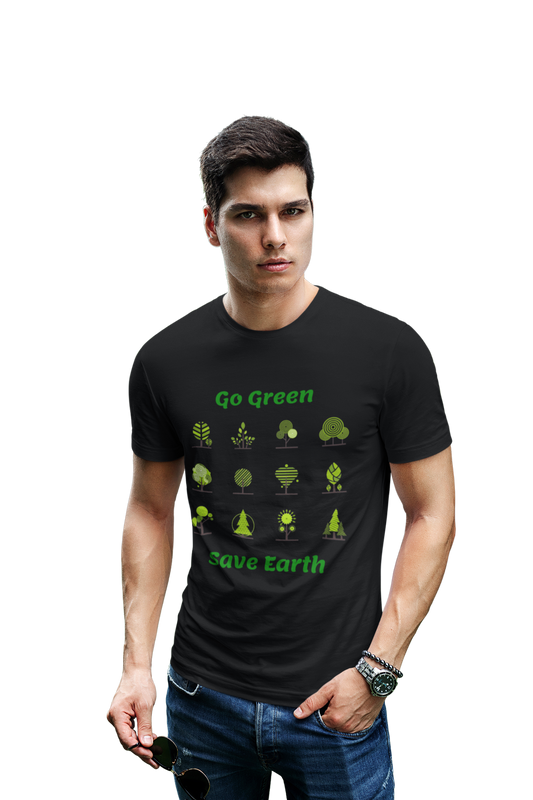 wildlifekart.com Presents Men Cotton Regular Fit T-Shirt | Design : Go Green