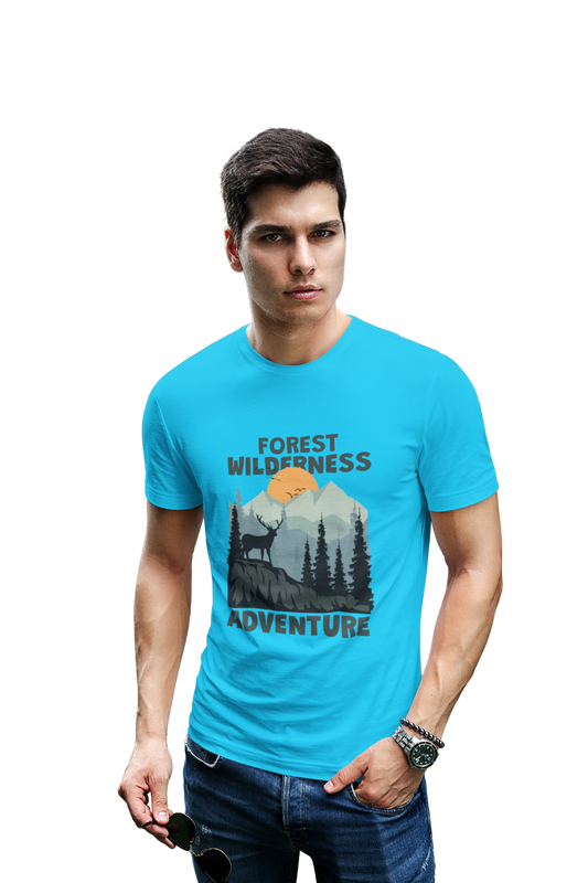 wildlifekart.com Presents Men Cotton Regular Fit T-Shirt | Design : Forest Wilderness