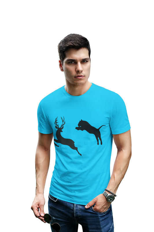 wildlifekart.com Presents Men Cotton Regular Fit T-Shirt | Design :Tiger Attack