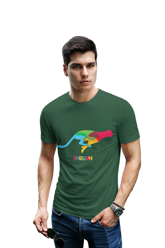 wildlifekart.com Presents Men Cotton Regular Fit T-Shirt | Design : Cheetah - Image 3