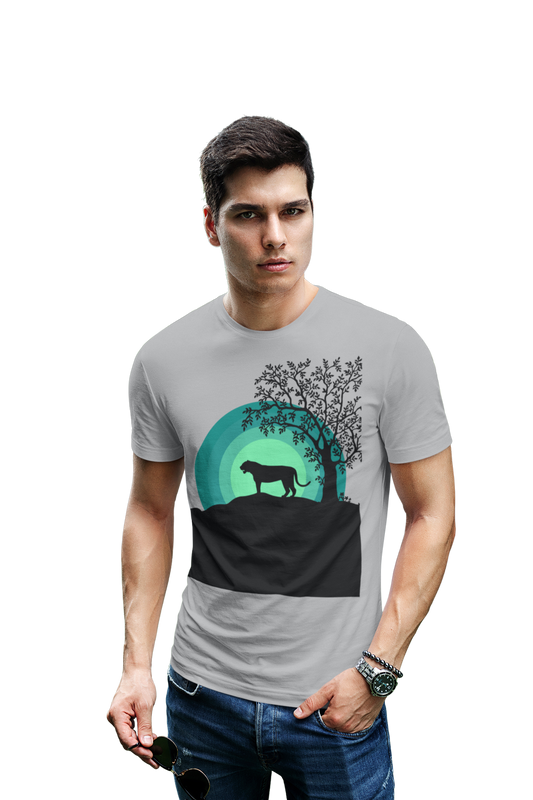 wildlifekart.com Presents Men Cotton Regular Fit T-Shirt | Design :Tiger In Dark - Image 4